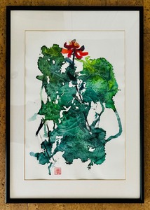 lot 100 image: Original Lotus Painting by Betty Johnson