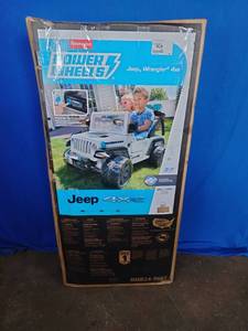 lot 25 image: Fisher Price Power Wheels Rubicon Jeep Wrangler 4xe 12V White Ride-On Toy