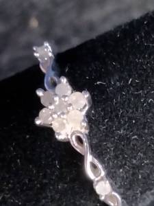 lot 49 image: Sofia B. Sterling Silver 110 ct tw Diamond Floral Promise Ring