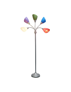 lot 41 image: Simple Designs 5-Light Adjustable Gooseneck Floor Lamp