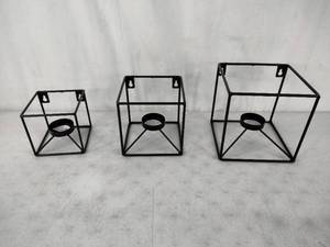 lot 32 image: New 3-Piece Sets of Pier 1 Imports Black Metal Tea Light Wall Scones