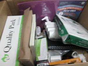 lot 248 image: Box of Assorted Office Supplies...