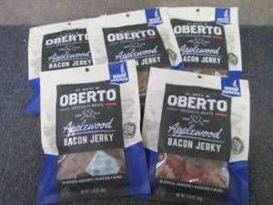 lot 357 image: 5- 2.25 oz Oberto Applewood Bacon J...