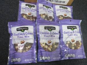 lot 410 image: 6- 6 oz Clover Valley Cookies & Crme Trail Mix
