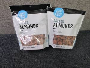 lot 415 image: 2- 16 oz Happy Belly Salted Almonds...