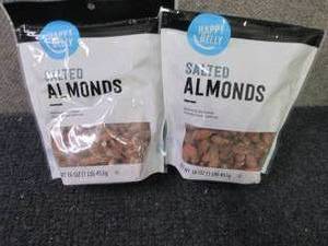 lot 417 image: 2- 16 oz Happy Belly Salted Almonds...