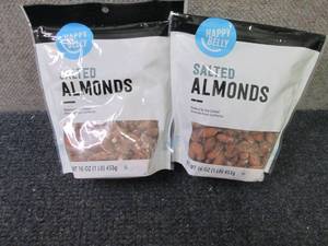 lot 419 image: 2- 16 oz Happy Belly Salted Almonds...