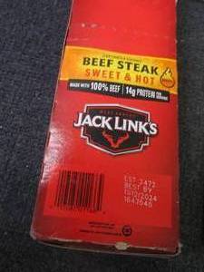 lot 453 image: 12- 2 oz Jack Links Beef Steak Swee...