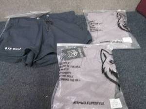 lot 44 image: 3 Pair Ladies Gym Wolf Tie Shorts S...