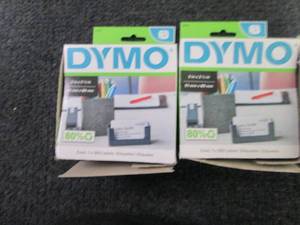 lot 125 image: 2- DYMO White 2x3-12 Card Stock 3...