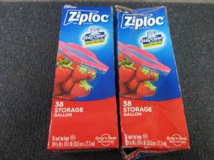 lot 127 image: 2- 38 ct Ziploc Gallon Storage Bags...