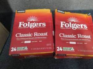 lot 132 image: 2- 24 ct Folgers Classic Roast Kcu...