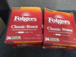 lot 133 image: 2- 24 ct Folgers Classic Roast Kcu...