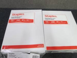 lot 150 image: 2 Each Staples 110 lb. Cardstock Pa...
