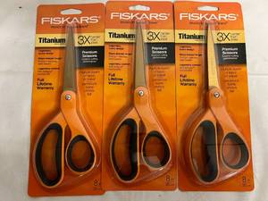 3 Fiskars Titanium Premium Scissors
