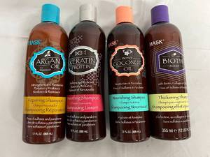 4 Bottles of Different Hask Shampoos