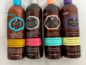 4 Bottles of Different Hask Shampoos