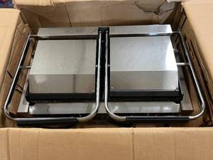 Kratos Double Sandwich Grill - 18.7 x 9 Grooved Plates
