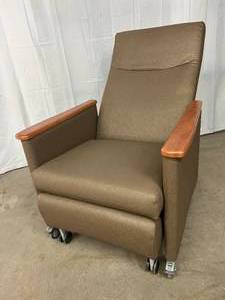 lot 96 image: MSRP $2800 IOA Healthcare Furniture&nbspAnnina Failsafe Mobile Recliner Chair&nbsp408-17 -&nbspIts patented roll out foot rest supports loads of 350 lbs and is impervious to misuse&nbspGreat Condition