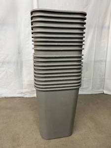 lot 112 image: Lot of Rubbermaid 2957 Plastic Garbage Container Bins - In Good Condition