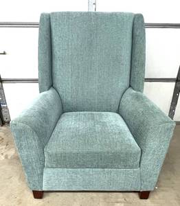 lot 61 image: MSRP $3800 High Quality Krug Oversized High Back Living Room Lounge&nbspArm Chair - Color Mist Great Condition Matches Lots 61 & 62