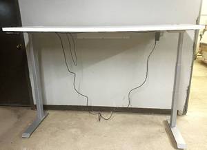 lot 12 image: MSRP $3800 High Quality Allsteel Workrite Power Height Adjustable Executive Ergonomic Desk 3 Stage Work Table WProgrammable Control & 2 Ports 72Wide - 24Depth - Adjusts Lowest 22.5 (Kids) To 48.5 (Tall Adult) - Made In Denmark Works Great