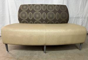 lot 15 image: MSRP $4500 High Quality Gorgeous Krug Zola Curve Series Modular Unit Double-Seat, 30 Outside Curve Lounge Seating - Can Be Attached To Matching Seating In Lot 15 - Krug Offers A 10 Year Warranty Excellent Condition