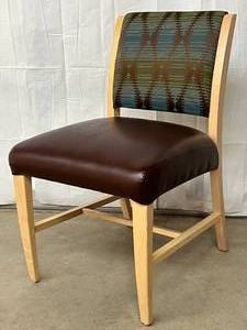 lot 58 image: High Quality Krug Guest Side Armless Chair With Beech Wood Finish - Excellent Condition