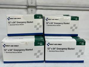 Lot of 24 NEW In Boxes Blankets - First Aid Only 21-005 52 x 84 Aluminized Emergency Rescue Blankets