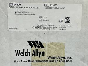 Lot of 5 NEW Welch Allyn 56100 4 Wide Thermal Paper Rolls&nbsp