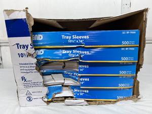 1 Case (6 each) NEW Defend BF-7000 500-Pack 10.5 x 14 Tray Sleeves (open box)