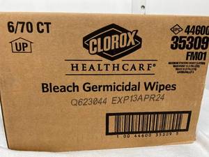 MSRP $120  1 Case (6 canisters each) NEW Clorox Healthcare 44600 Bleach Germicidal Wipes