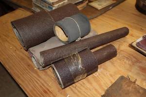 lot 229 image: Lot of (7) Partial Rolls of Sandpaper  Various Dimensions and Grits