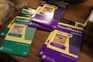 lot 233 image: Lot of (6 Packs) 3M Sandblaster Sandpaper Sheets (various grits) - Paint Stripping, Bare Surfaces ( Total Items ) 5-12x9