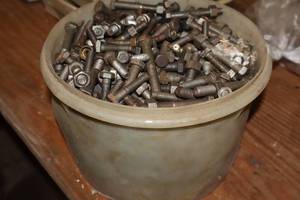 lot 245 image: Lot of (1 Bucket) Assorted Nuts and Bolts