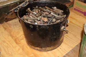 lot 247 image: Lot of (1 Metal Pail) Assorted Nuts and Bolts