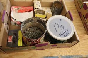 lot 249 image: Lot of (1 Box) Assorted Fasteners - Nails and Screws