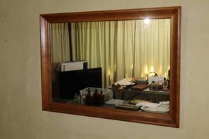 lot 1003 image: Wood Framed Wall Mirror