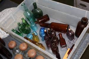lot 1051 image: Lot of (27) Vintage Decanters and Medicine Bottles