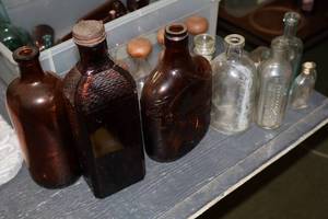 lot 1052 image: Lot of (18) Vintage Decanters and Medicine Bottles