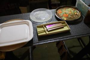 lot 1054 image: (3) Serving Plates and (1) Wall Hanging Cross
