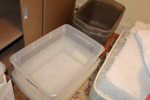 lot 1066 image: Lot of (6) Plastic Storage Bins (no lids)