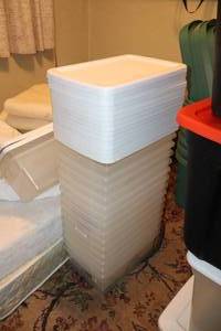 lot 1067 image: Lot of (8) Plastic Storage Bins with Lids