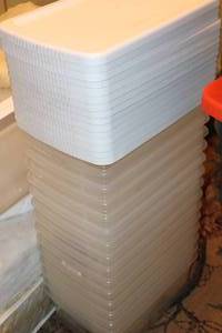 lot 1068 image: Lot of (9) Plastic Storage Bins with Lids