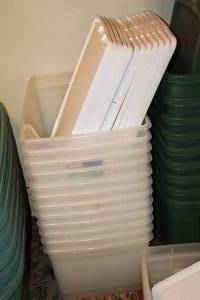 lot 1072 image: Lot of (6) Plastic Storage Bins with Lids