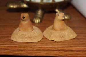 lot 1091 image: Lot of (2) 2 Prairie Dog Table Dcor