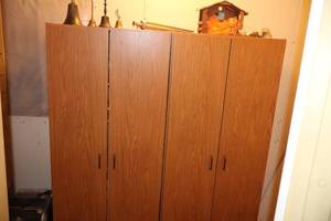 lot 1105 image: Lot of (2) Wood Cabinets  Matching