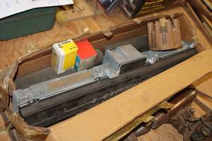 lot 326 image: Vintage Automotive Parts - Voltage Regulator, Dashboard, Gauges, Distributor Cap, Oil Pressure Switch