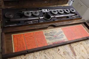 lot 498 image: Little Giant No. 37 Tap & Die Set with Wooden Case