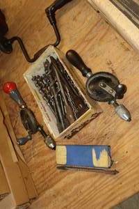 lot 521 image: Lot of (3) Hand Drills with Drill Bits
